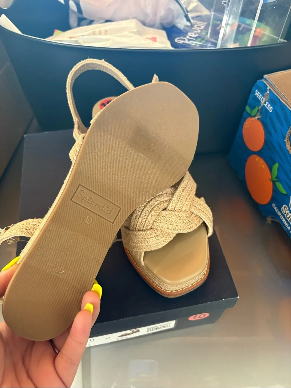 Splendid Natural Braided Espadrille Platform Sandals - Beige